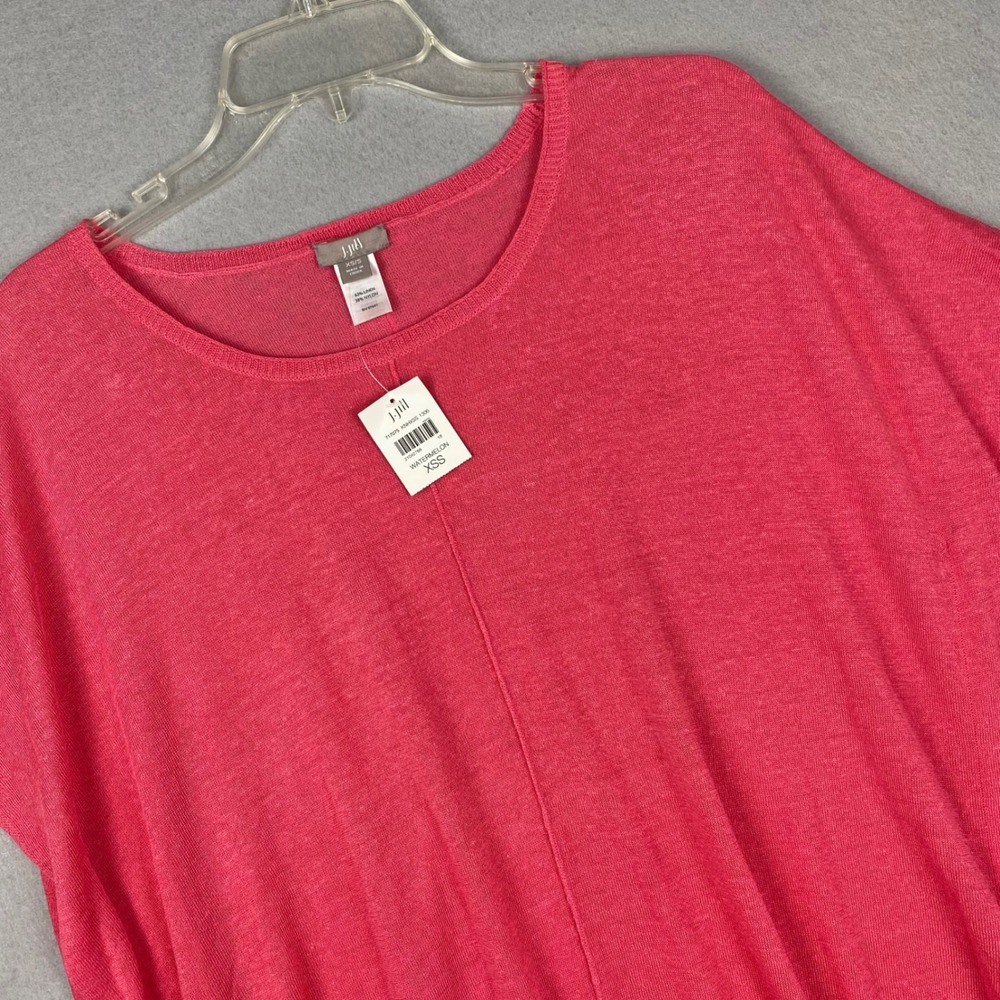 J. Jill Watermelon Pink Linen Blend Relaxed Crew Neck Sweater NWT XS/S